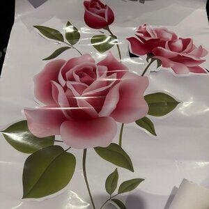 Pink rose wall decal!!
